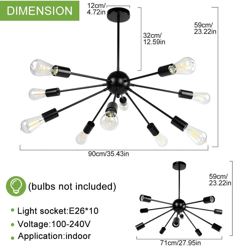 5-Light Brushed Nickel Chandelier with Shade 26" Rustic