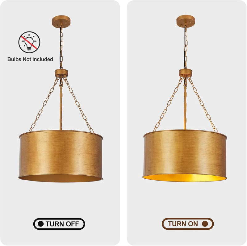 5-Light Brushed Nickel Chandelier with Shade 26" Rustic