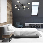 5-Light Brushed Nickel Chandelier with Shade 26" Rustic
