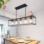 5-Light Brushed Nickel Chandelier with Shade 26" Rustic