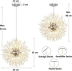 5-Light Brushed Nickel Chandelier with Shade 26" Rustic