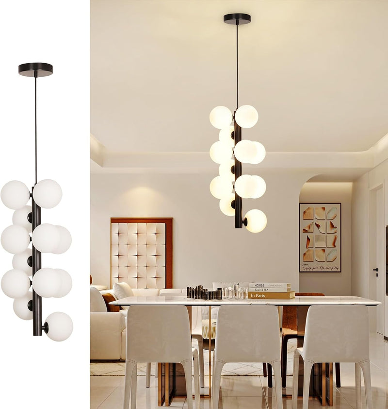 5-Light Brushed Nickel Chandelier with Shade 26" Rustic
