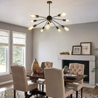 5-Light Brushed Nickel Chandelier with Shade 26" Rustic