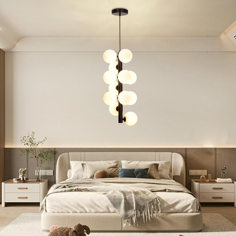 5-Light Brushed Nickel Chandelier with Shade 26" Rustic