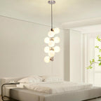 5-Light Brushed Nickel Chandelier with Shade 26" Rustic