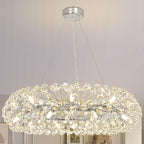 5-Light Brushed Nickel Chandelier with Shade 26" Rustic