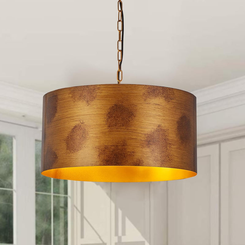 5-Light Brushed Nickel Chandelier with Shade 26" Rustic