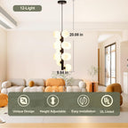 5-Light Brushed Nickel Chandelier with Shade 26" Rustic