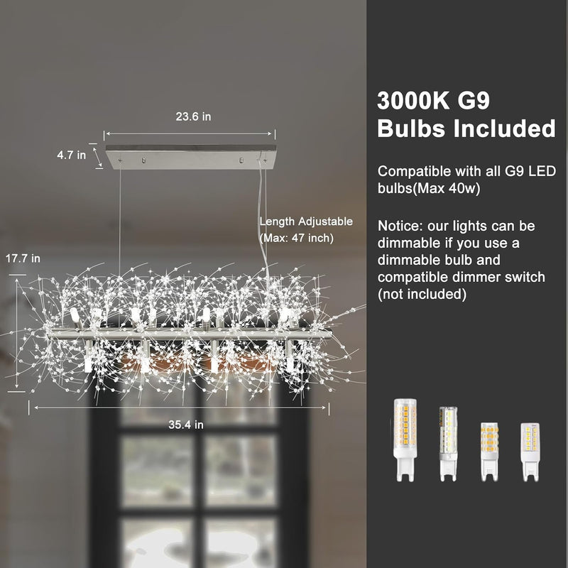 5-Light Brushed Nickel Chandelier with Shade 26" Rustic