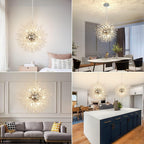 5-Light Brushed Nickel Chandelier with Shade 26" Rustic