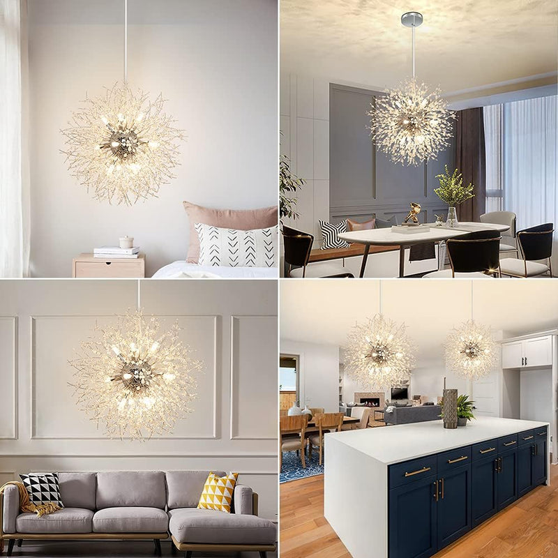 5-Light Brushed Nickel Chandelier with Shade 26" Rustic