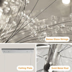 5-Light Brushed Nickel Chandelier with Shade 26" Rustic