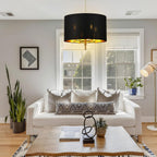 5-Light Brushed Nickel Chandelier with Shade 26" Rustic