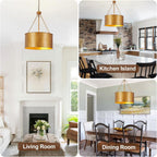 5-Light Brushed Nickel Chandelier with Shade 26" Rustic