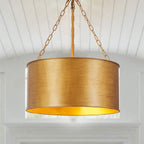 5-Light Brushed Nickel Chandelier with Shade 26" Rustic