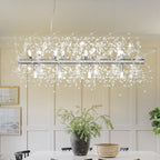 5-Light Brushed Nickel Chandelier with Shade 26" Rustic