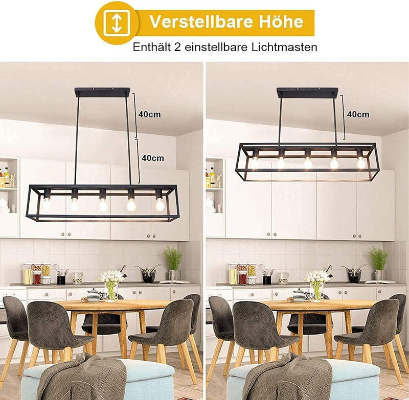 5-Light Brushed Nickel Chandelier with Shade 26" Rustic