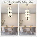 5-Light Brushed Nickel Chandelier with Shade 26" Rustic