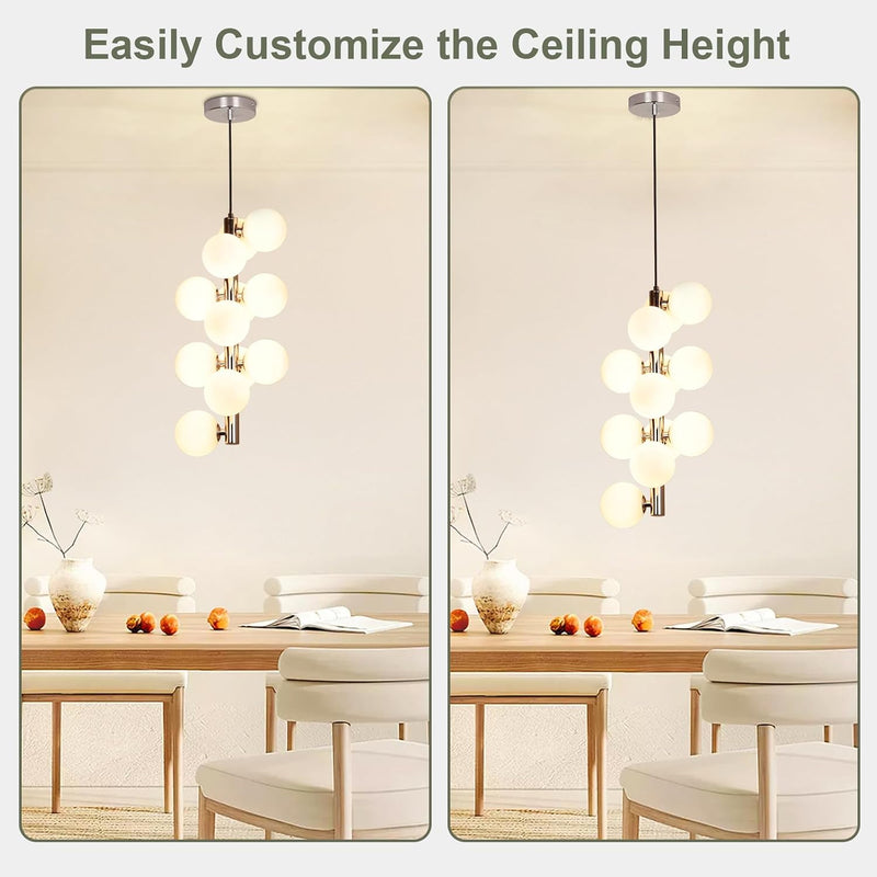 5-Light Brushed Nickel Chandelier with Shade 26" Rustic