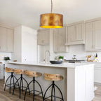 5-Light Brushed Nickel Chandelier with Shade 26" Rustic