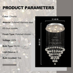 5-Light Brushed Nickel Chandelier with Shade 26" Rustic