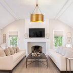 5-Light Brushed Nickel Chandelier with Shade 26" Rustic