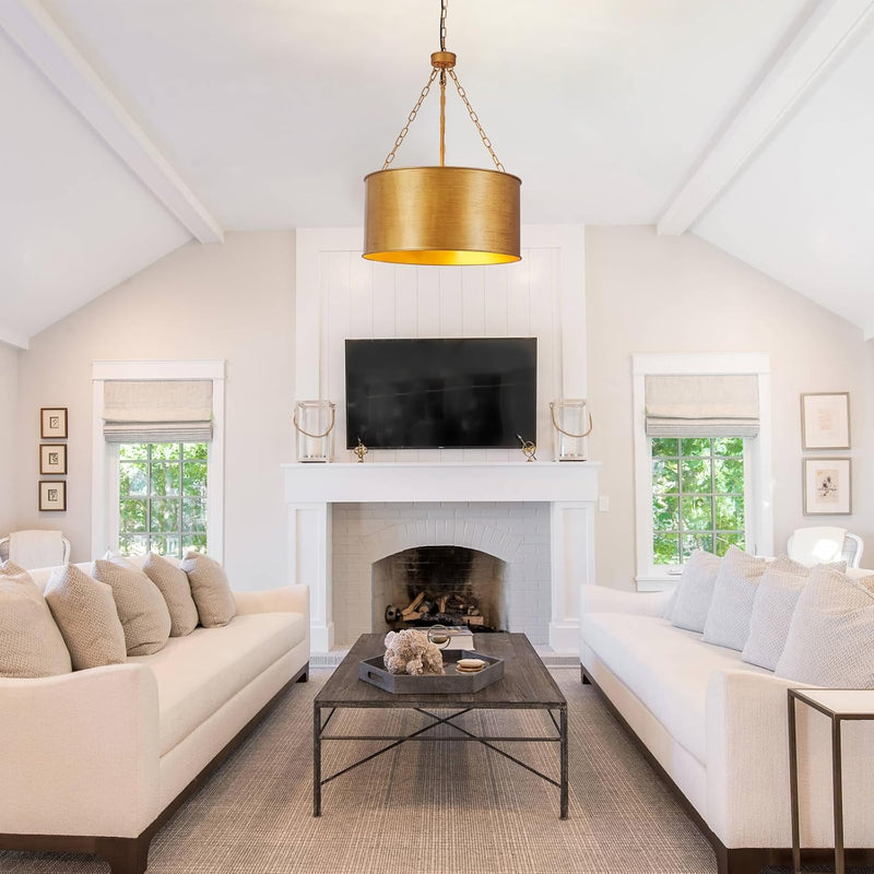 5-Light Brushed Nickel Chandelier with Shade 26" Rustic
