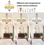 5-Light Brushed Nickel Chandelier with Shade 26" Rustic