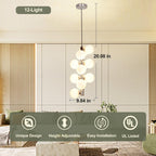 5-Light Brushed Nickel Chandelier with Shade 26" Rustic