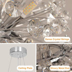 5-Light Brushed Nickel Chandelier with Shade 26" Rustic