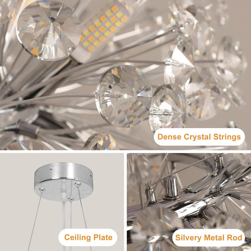 5-Light Brushed Nickel Chandelier with Shade 26" Rustic