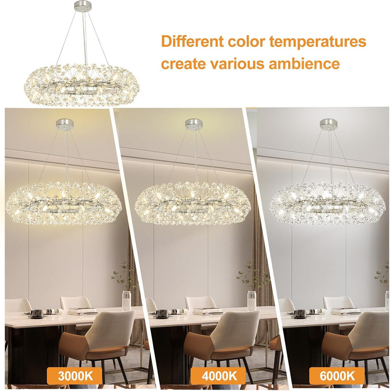 5-Light Brushed Nickel Chandelier with Shade 26" Rustic