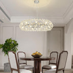 5-Light Brushed Nickel Chandelier with Shade 26" Rustic