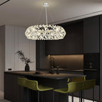 5-Light Brushed Nickel Chandelier with Shade 26" Rustic