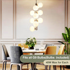 5-Light Brushed Nickel Chandelier with Shade 26" Rustic