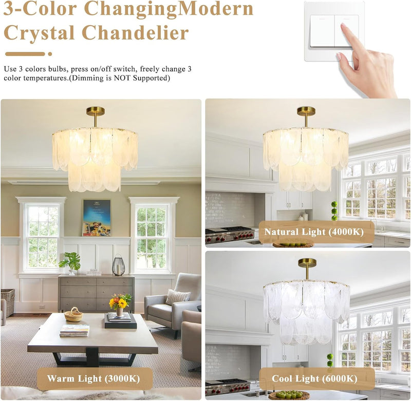 5-Light Brushed Nickel Chandelier with Shade 26" Rustic