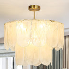 5-Light Brushed Nickel Chandelier with Shade 26" Rustic