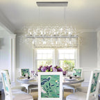 5-Light Brushed Nickel Chandelier with Shade 26" Rustic