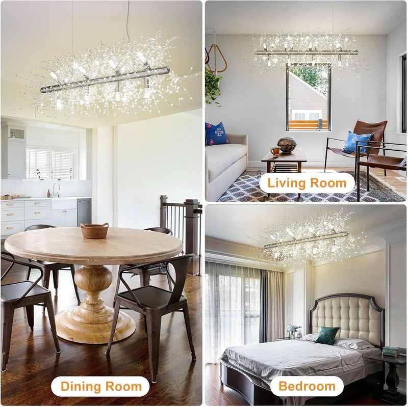 5-Light Brushed Nickel Chandelier with Shade 26" Rustic