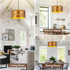 5-Light Brushed Nickel Chandelier with Shade 26" Rustic