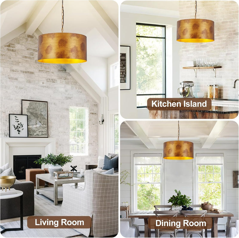 5-Light Brushed Nickel Chandelier with Shade 26" Rustic