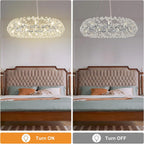 5-Light Brushed Nickel Chandelier with Shade 26" Rustic