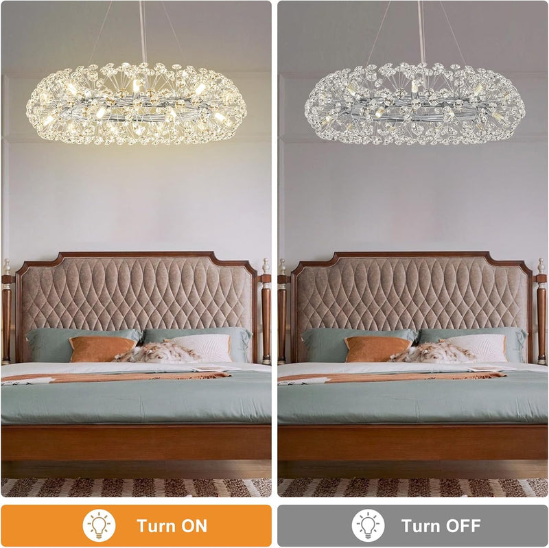 5-Light Brushed Nickel Chandelier with Shade 26" Rustic