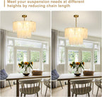 5-Light Brushed Nickel Chandelier with Shade 26" Rustic