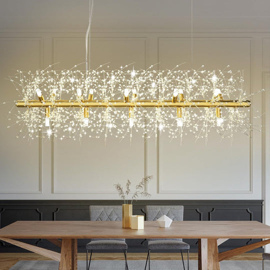 Modern Pendant Light E27 Rattan Ceiling Adjustable Chandelier