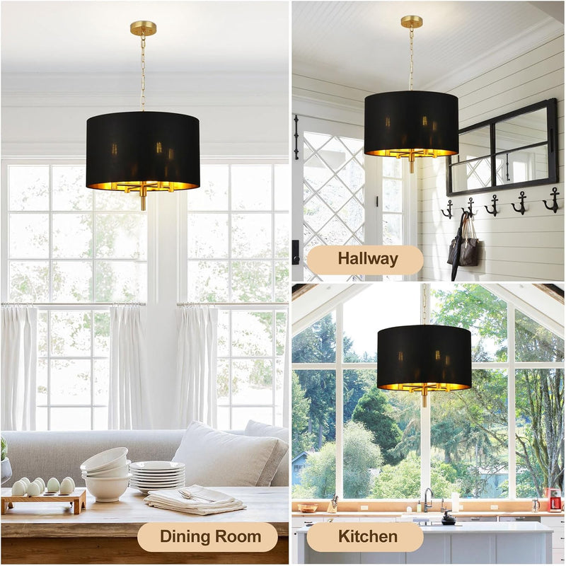 5-Light Brushed Nickel Chandelier with Shade 26" Rustic