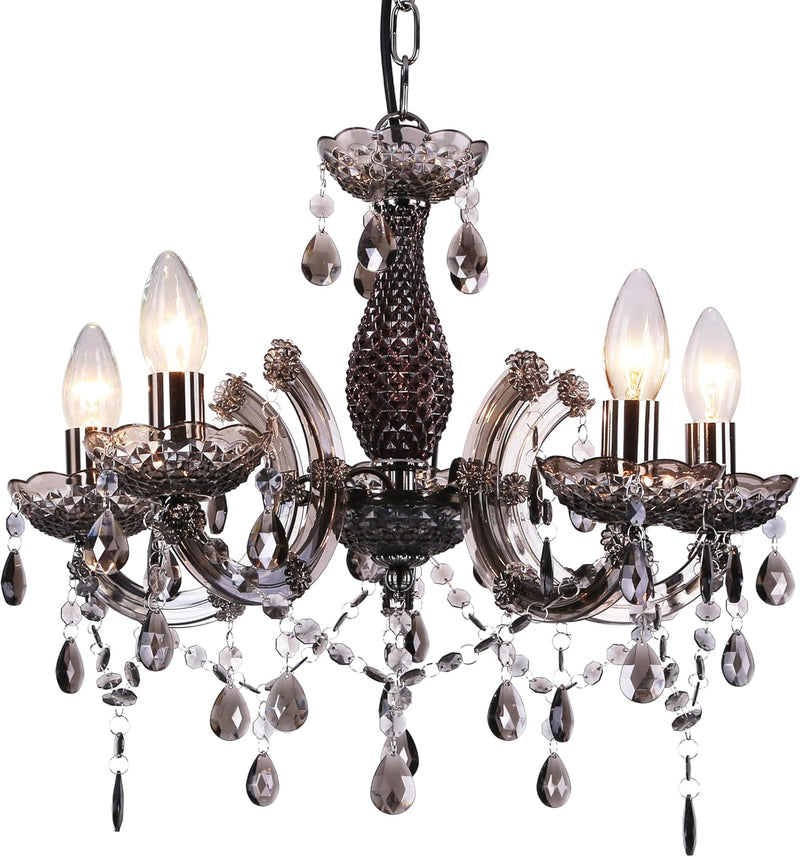 5 Light Chandelier 5 Lamp Pendant Smoked.acrylic Bedroom