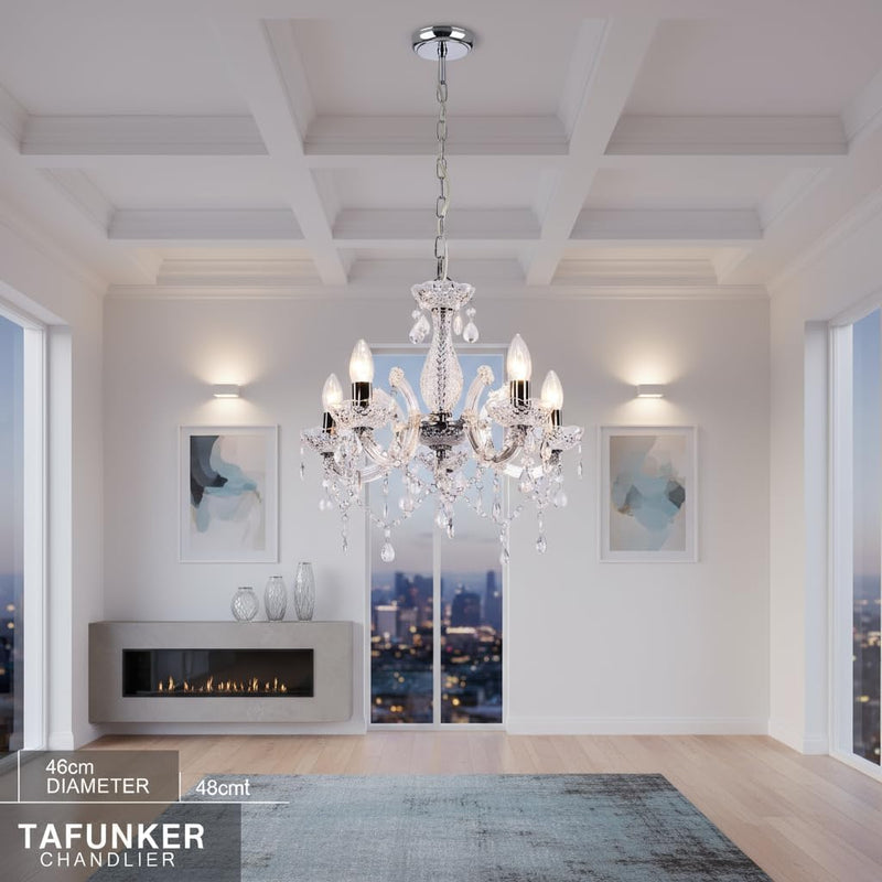 5 Light Chandelier Smoked Acrylic