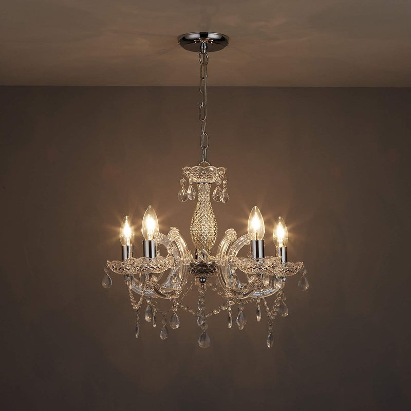 5 Light Chandelier Smoked Acrylic