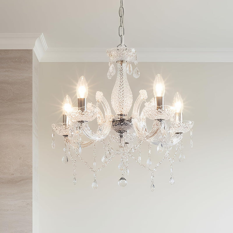 5 Light Chandelier Smoked Acrylic